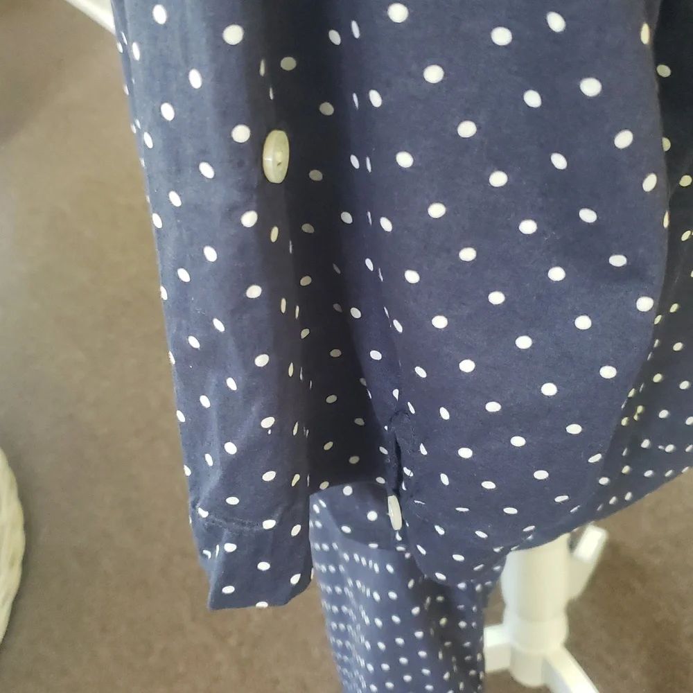 LRL RALPH LAUREN Capri Style Polka Dot Pajama Set - Navy - Picture 5 of 12